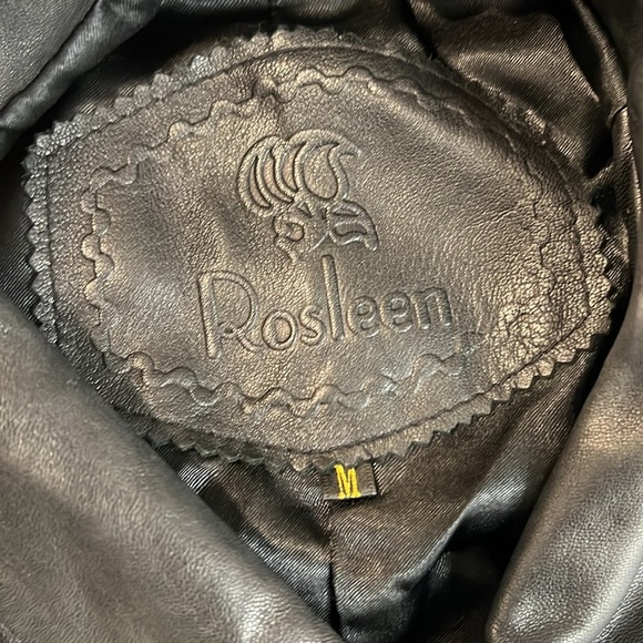 Rosleen Black Leather Jacket Size M - Picture 7 of 9